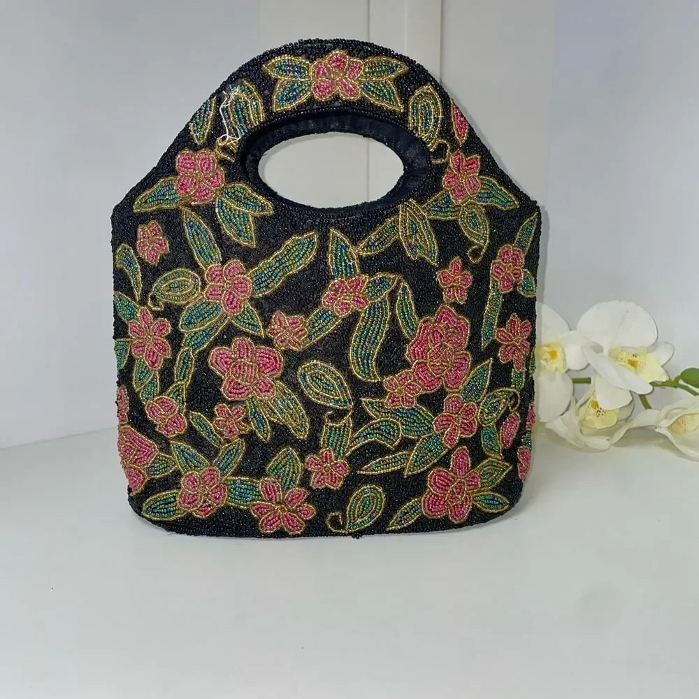 Floral Beaded Women's HandBag